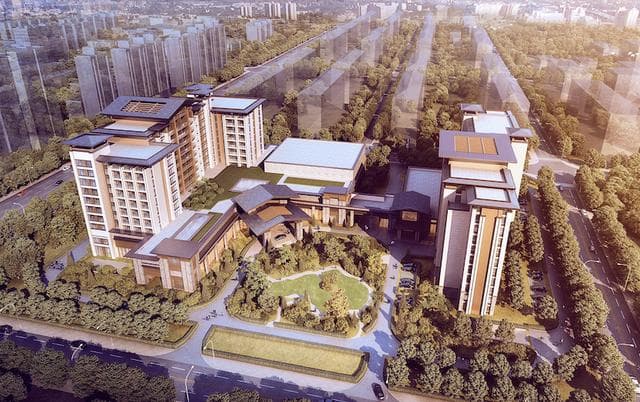 Spacious, eco-friendly guest room at Element Beijing Yanqing featuring modern amenities.