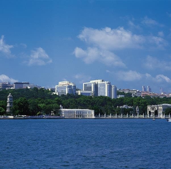 Swissôtel The Bosphorus 16 Roof bar at sunset overlooking the strait