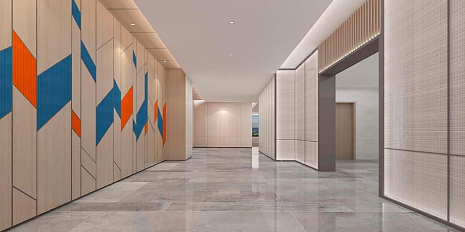 Exterior view of Holiday Inn Express Qingdao Guzhenkou, a modern business hotel in Qingdao