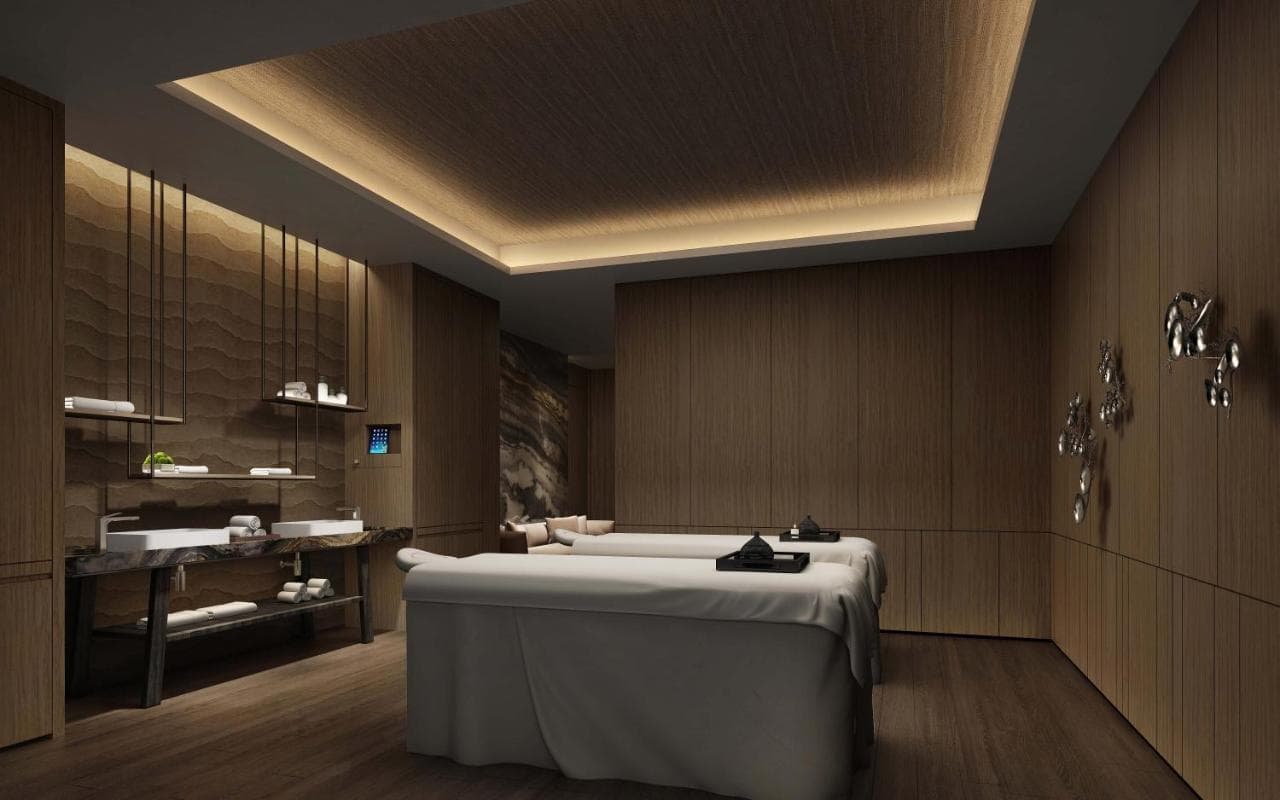 Mandarin Oriental Shenzhen exterior and elegant guest room with modern luxury design