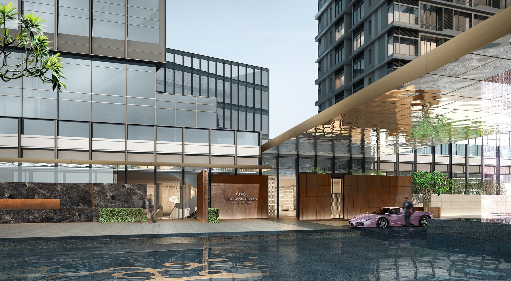 Crowne Plaza Wecc exterior in Shenzhen with modern facade, spacious rooms, and convenient airport transit location